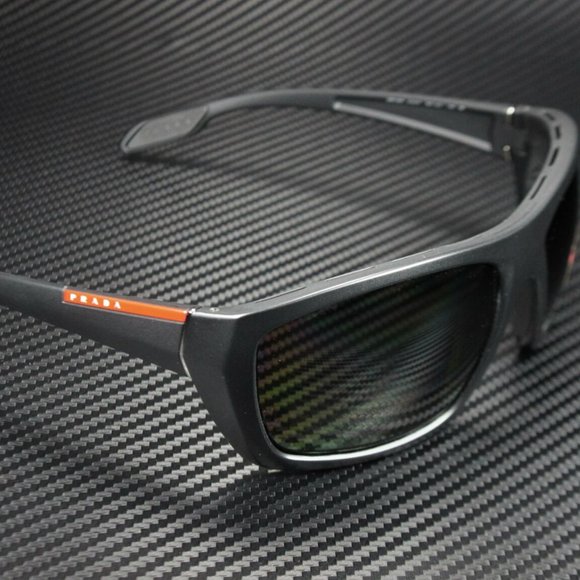 Prada Men's Matte Black and Green Sunglasses! - Picture 3 of 4